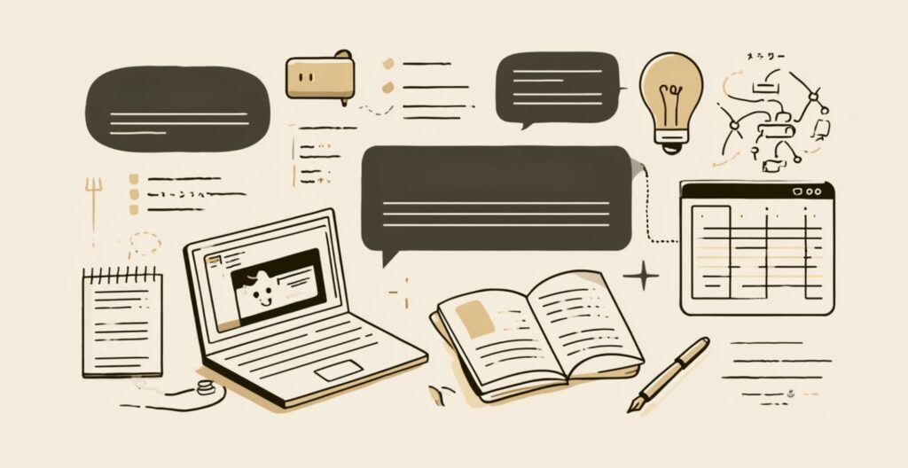ChatGPT初心者が文章を書く前に考えを整理するイメージ